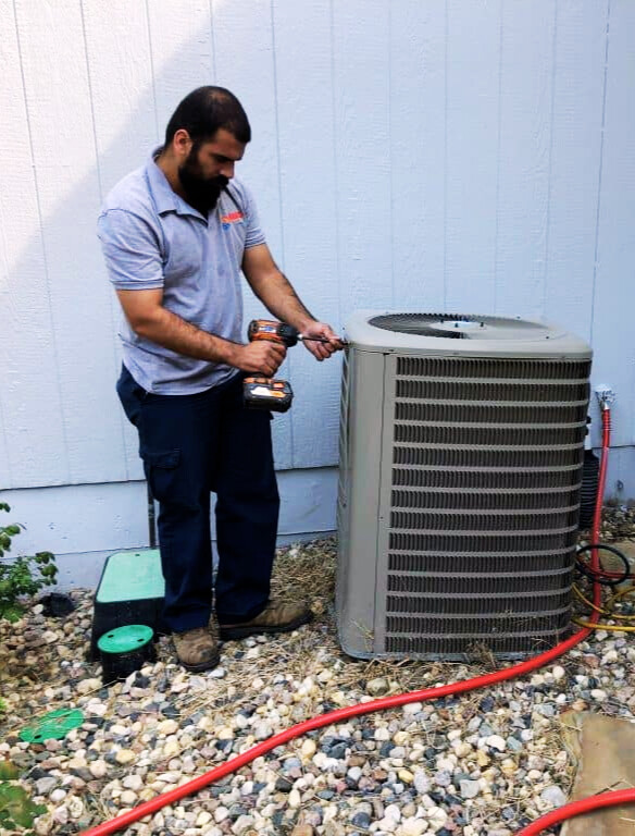 Man testing ac