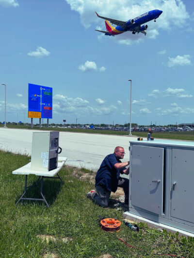 man working on airport